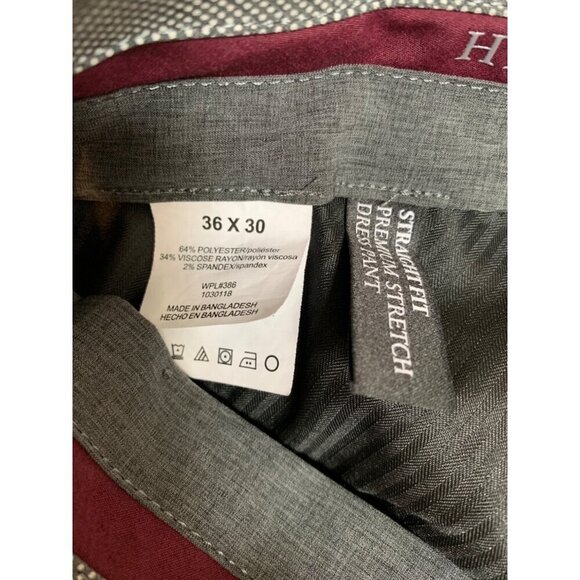 Haggar Mens 36x30 Premium Stretch Dress Pants Straight Fit Navy Polyester & Visc - Picture 6 of 6